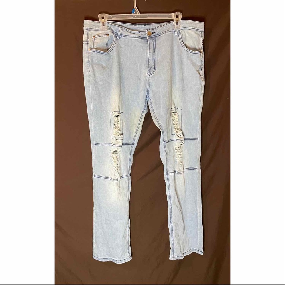 Shein light blue ripped jeans